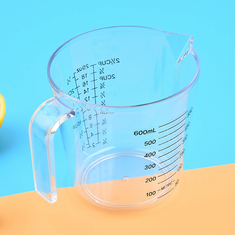 Plastic transparent small measuring cup scaled, 1000 ml