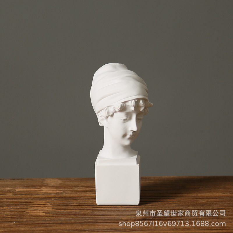 北欧のダビデの人物の樹脂の彫刻の石膏の顔の置物の客間の芸術の人物の家庭の装飾品の置物|undefined