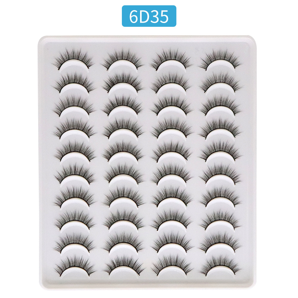 Una variedad de comercio exterior transfronterizo 20 pares de fibra cruzada gruesa natural de tallo duro pestañas postizas estilo mixto separado en stock