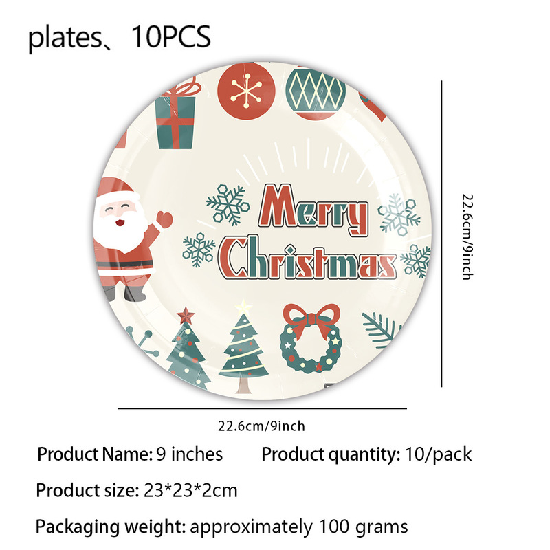 新品クリスマスクリスマスイブテーマパーティー用品食器クリスマス人ケーキ装飾紙皿紙コップ紙セット|undefined