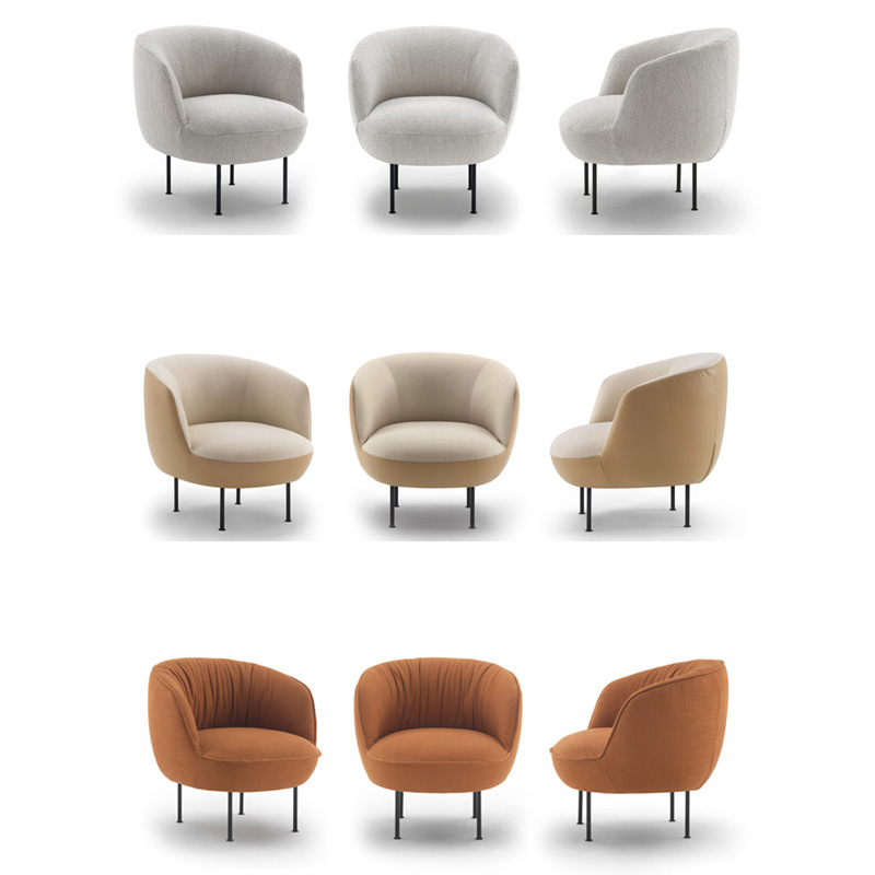 北歐中古羊羔絨單人沙發椅 設計師ins風輕奢創意休閒臥室懶人單椅