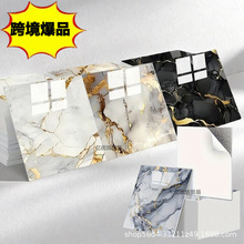 跨境外贸专供30*30砖纹自粘墙贴大理石鎏金3d背景墙装饰仿瓷砖贴