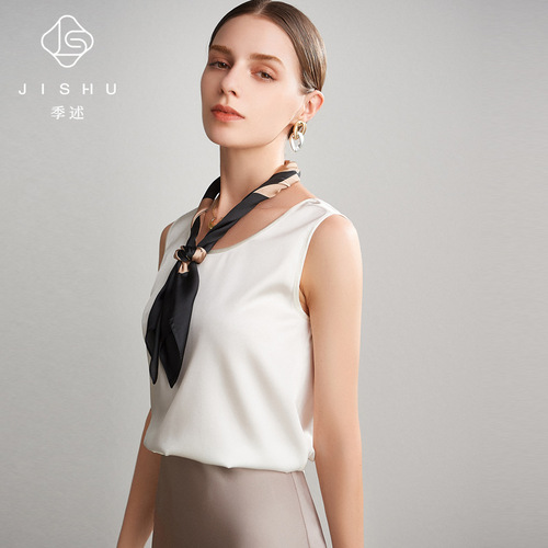 Silk vest women's satin 2024 spring and summer new mulberry silk sleeveless suspender top for inner wear and outer wear