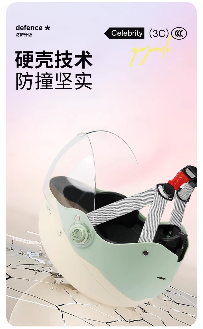 3C certified new national standard electric vehicle helmet, motorcycle helmet for men and women, electric scooter safety helmet, summer half helmet that doesn't press on hair