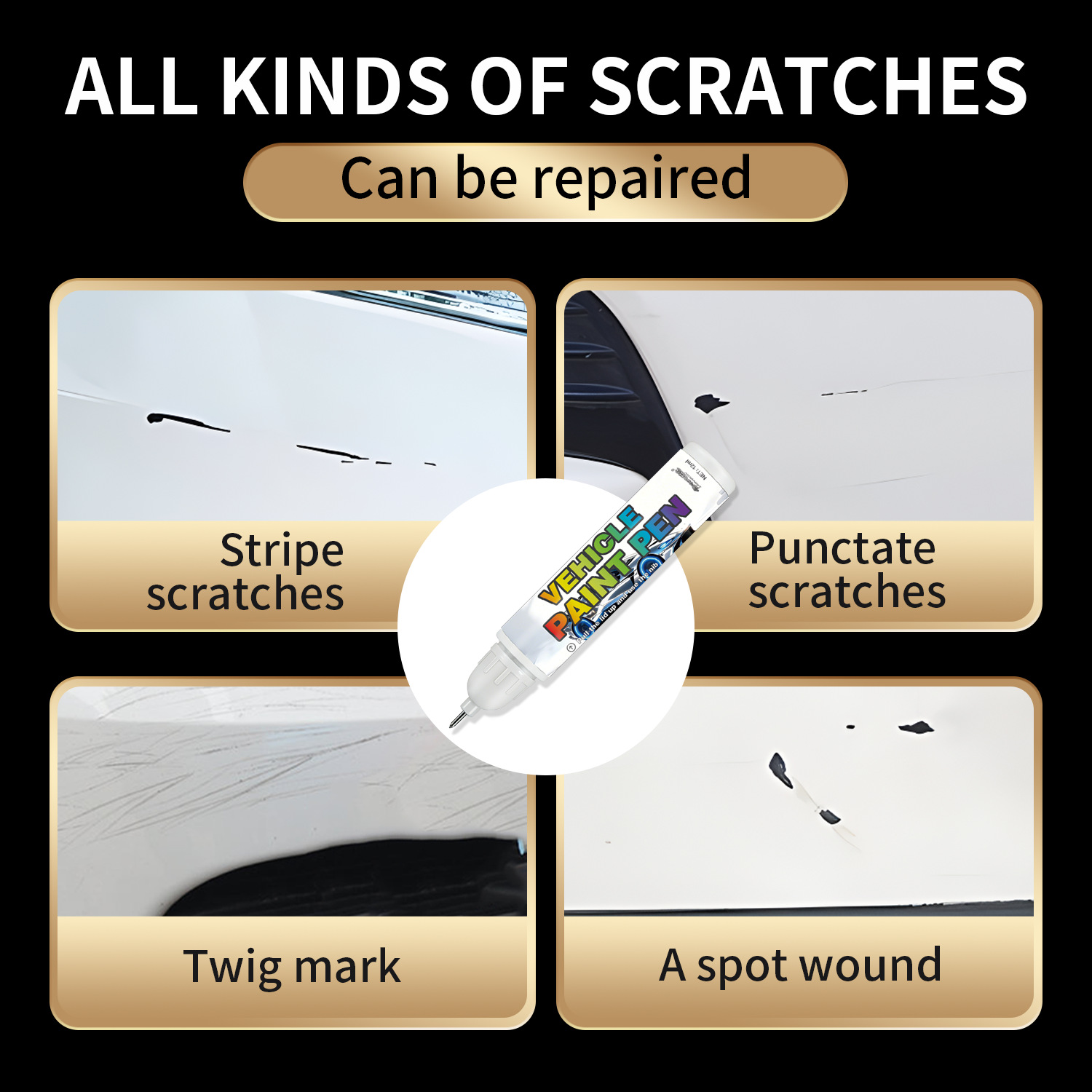 Cross-Border Car Scratch Repair Paint Pen, Car Repair Pen, Paint Touch-Up Pen, Car Scratch Repair, Car Paint Touch-Up Pen
