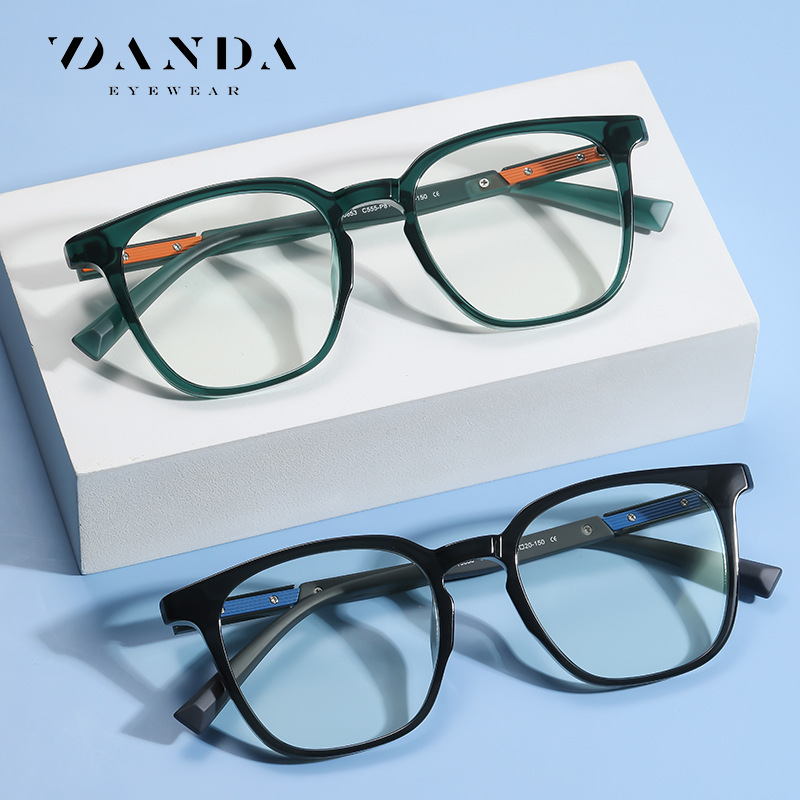 Nueva luz anti-azul gafas artísticas de los hombres retro gafas lisas TJ853 moda coreana TR90 miopía gafas marco mujeres