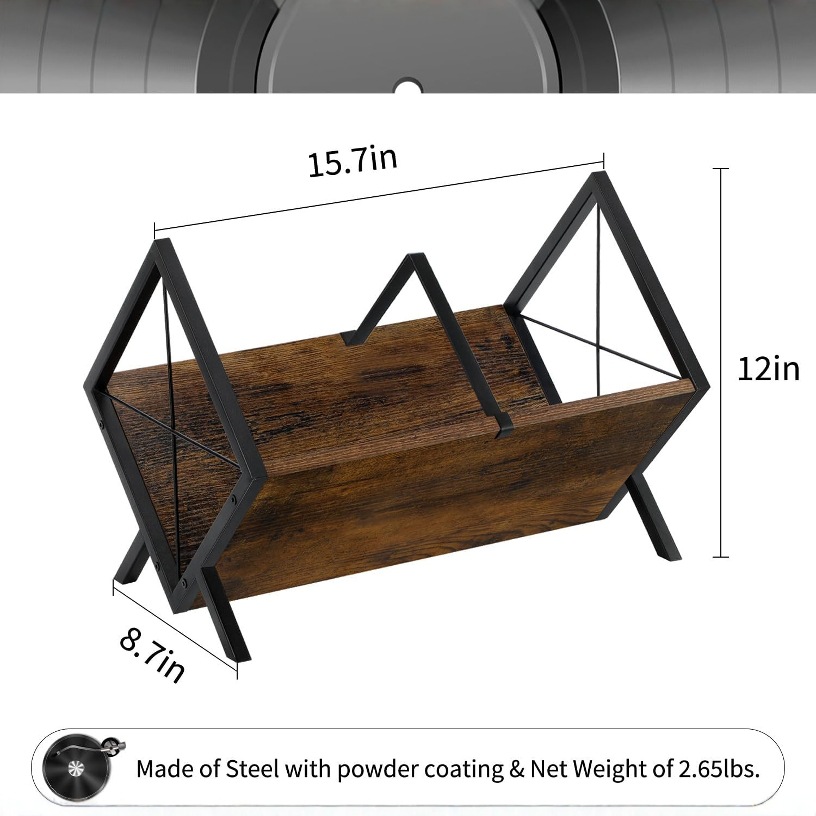 Estante de discos de vinilo de madera maciza transfronteriza madera forjada combinada con estante de almacenamiento de CD Estante de almacenamiento de discos de madera de gran capacidad