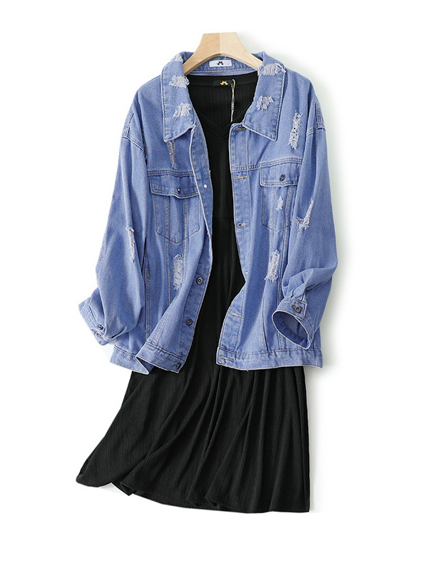 65-160kg Plus Size Women's Denim Jacket Dress for Slightly Chubby Women Casual 2025 Spring, Autumn, and Winter Two-Piece Set 65-160kg Plus Size Women's Denim Jacket Dress for Slightly Chubby Women Casual 2025 Spring, Autumn, and Winter Two-Piece Set