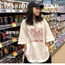 夏季2025外贸款短袖T恤女宽松韩版学生学院风上衣时尚闺蜜装