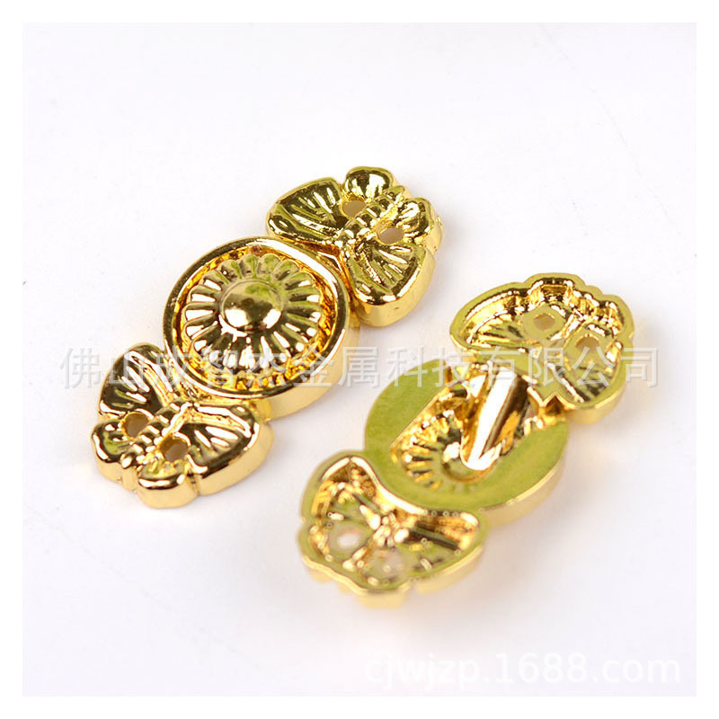 小蜂赶菊 蝶赶菊汉服子母扣 明制金属扣 服装钮扣对扣搭扣立领扣