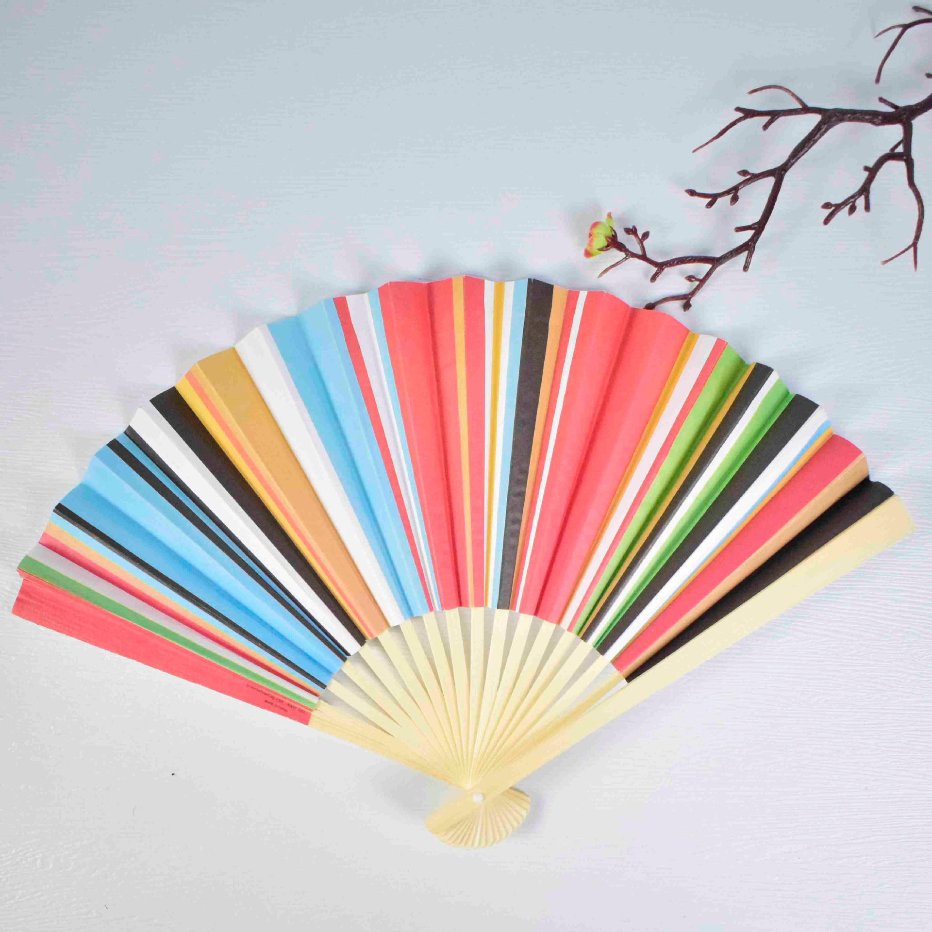 Fábrica personalizada de color de impresión offset hueso recto 18 cuadrados de bambú ventilador de fracturas de publicidad cultural de lugares escénicos ventilador creativo