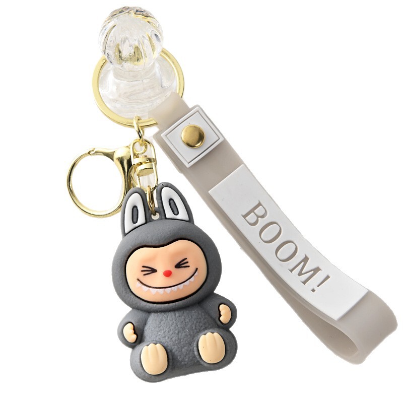 漫画 labubu キーホルダーシリコーンかわいいカーバッグ小さなギフト表現 labubu キーチェーン卸売|undefined