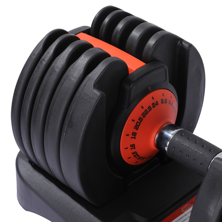 Tek Elde Ayarlanabilir Dumbbell Seti 24kg 52.5LB Orta İç Dönüş Dumbbelleri 15 Seviye Uluslararası