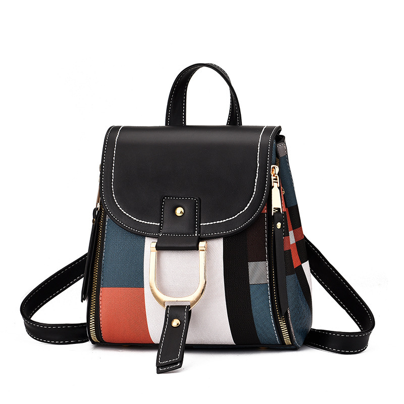 〖Dropshipping〗 Mochila 2025, nueva mochila de estilo coreano, de cuero suave, para viajes, de gran capacidad, para la escuela, con diseño de colores contrastantes