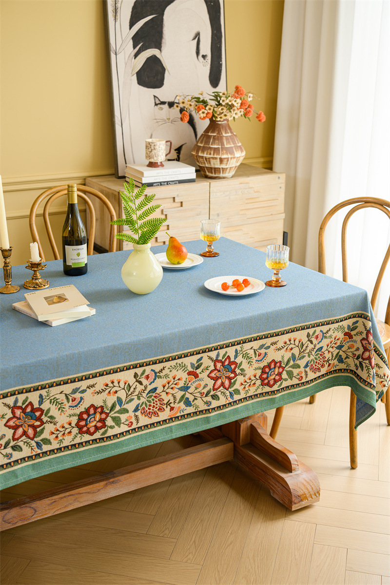 Vintage Jacquard Tischdecke Mit Blumenmuster Im Retro-stil_voghion.com