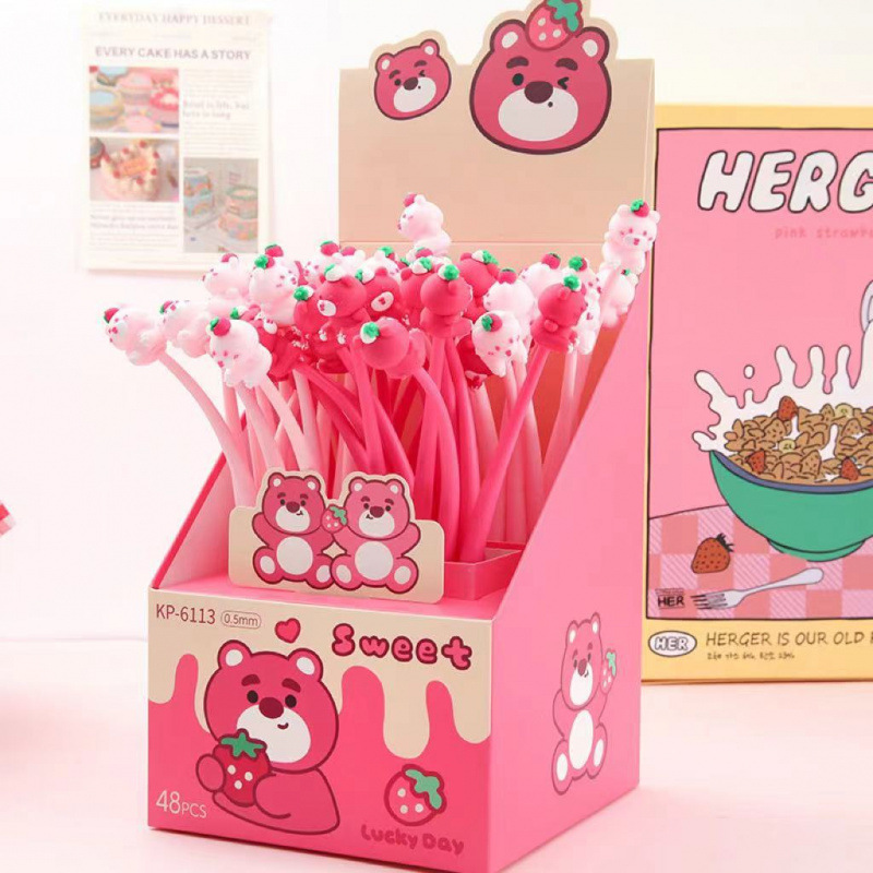 Cartoon pegamento suave rock music bolígrafo neutro alto valor facial adorable bolígrafo creativo bolígrafo publicitario estudiantes fáciles de usar papelería pequeños premios