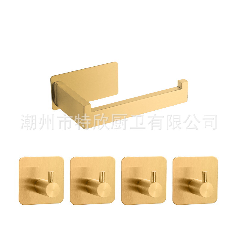 Caja de pañuelos de cocina titular de rollo negro inodoro de acero inoxidable titular de pañuelos ponche-Libre Rollo de papel higiénico rack de almacenamiento transfronterizo