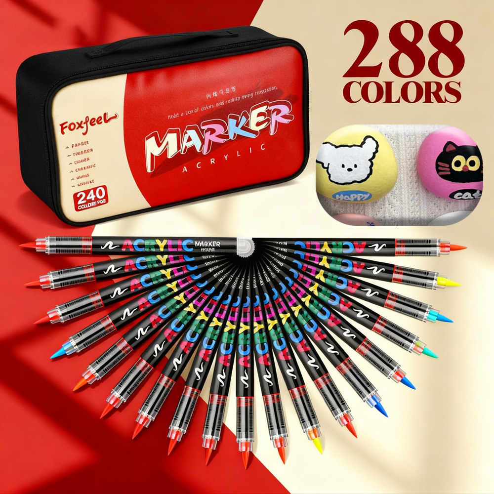 Bolsa de tela marcador bolígrafo conjunto de dibujo de estudiantes papelería caja de regalo de color grande bolígrafo de vinilo dibujado a mano bolígrafo didiy