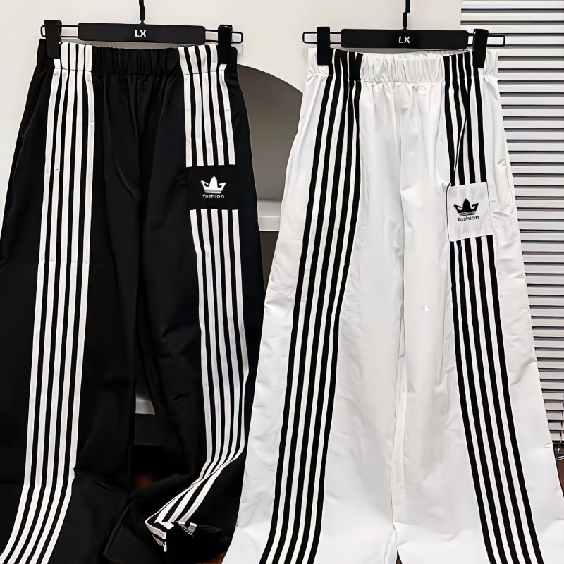 Clover five-stripe pants unisex summer thin trendy loose wide-leg pants sports casual pants Clover five-stripe pants unisex summer thin trendy loose wide-leg pants sports casual pants