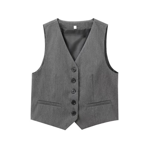 Foreign trade European and American style 2025 summer new women's casual V-neck vest + straight trousers fashionable women's suit