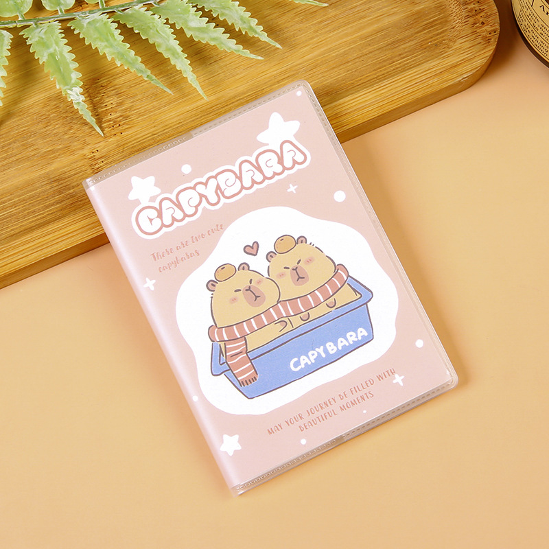 Cuaderno de bolsillo Capibara A7 portátil creativo lindo de alto valor de visualización cubierta de plástico dibujo personalizado