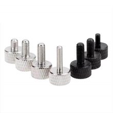 铝合金平头滚花手拧微型镜头螺钉卡尺调节紧定手扭螺栓M1.6M2-M4