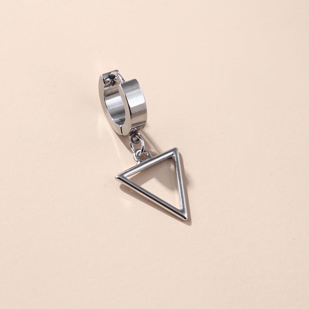 1 Piece Hip-hop Triangle Star Skull Stamping Stainless Steel Drop Earrings display picture 3