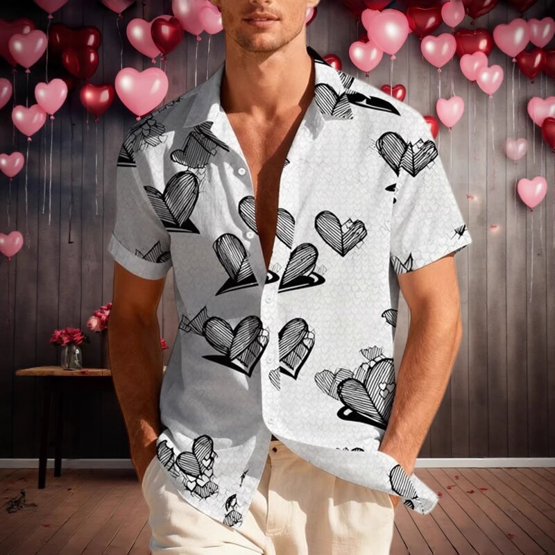 Men's 3D Printed Casual Daily Short-Sleeved Shirt Is Comfortable, Breathable and Cool Men's 3D Printed Casual Daily Short-Sleeved Shirt Is Comfortable, Breathable and Cool