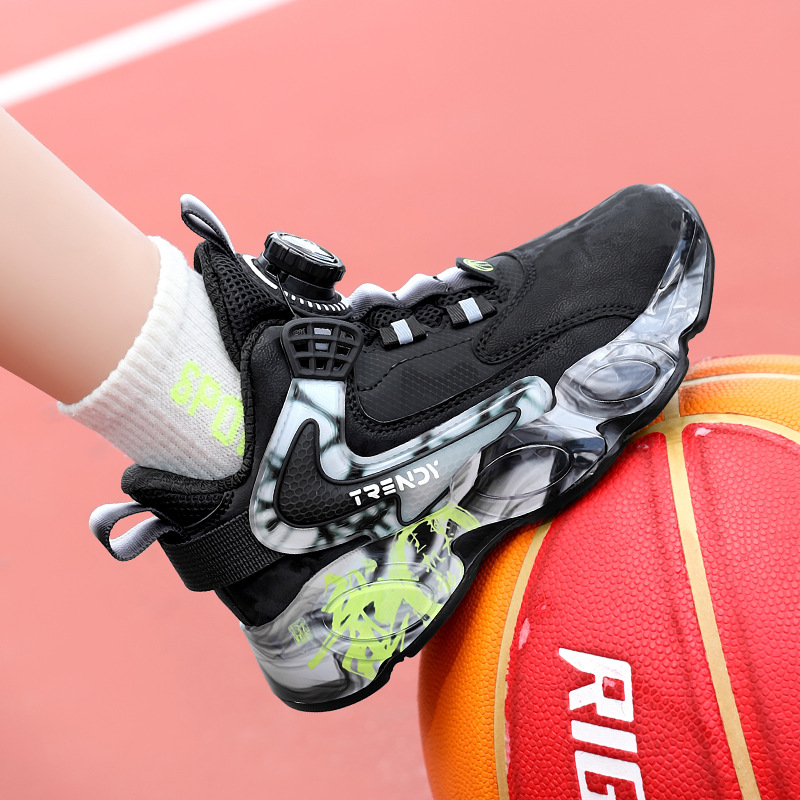 Zapatos de baloncesto de lana para niños invierno nuevo calentamiento antideslizante para niños zapatos deportivos antifría y antiabrasión para niños mayores