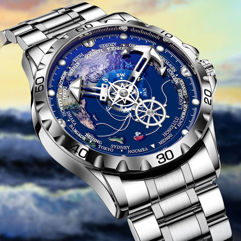 Đồng hồ nam automatic lộ máy dây thép không gỉ — Black Shell vàng kim băng thép đen, vàng shell vàng kim interneedle vàng thép dải, Vỏ bạc kim bạc dải thép bạc