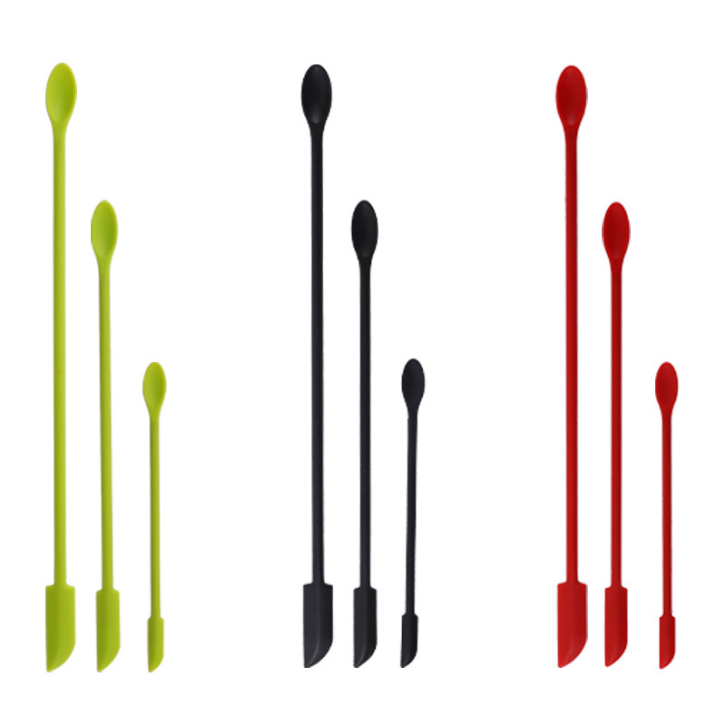 Double-headed mini silicone spatula spoon double-headed pointed spatula bread jam baking tool cosmetic bottle inner wall scraper spoon