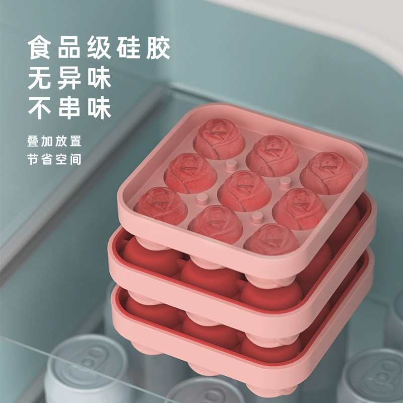 Креативные 3D-кусочки льда с розой для домашнего использования, силиконовая форма, 3D цветок