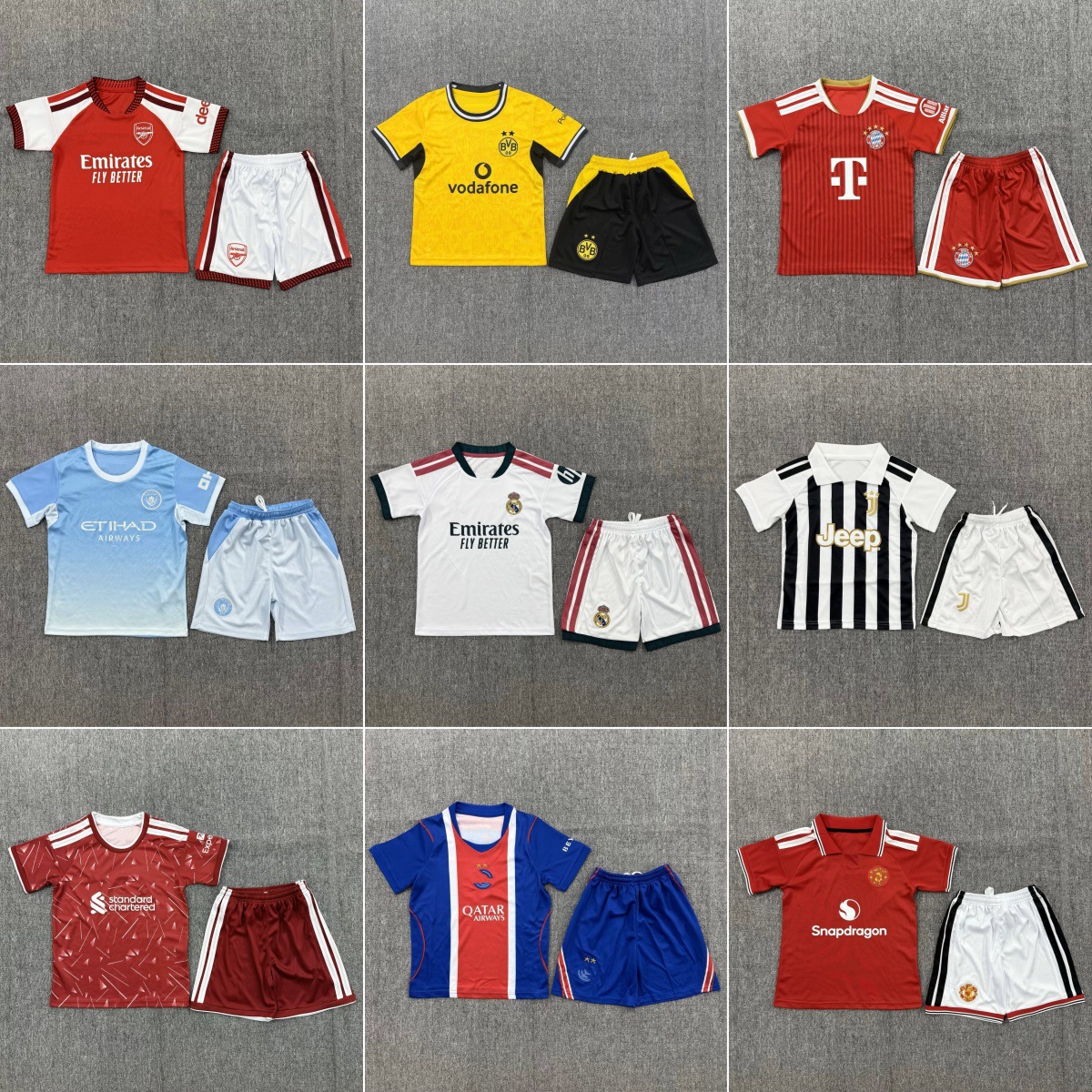 26-27 Football Jerseys Real Madrid Barcelona Paris Manchester City Juventus Arsenal Ac Flamengo Children's Football Uniforms
