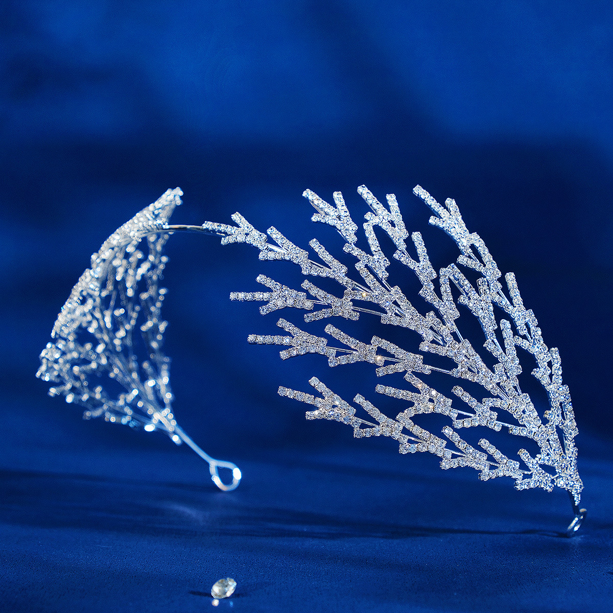 Accesorios para el cabello de novia transfronterizos europeos y americanos, diademas de joyería para fiestas de graduación y bodas, diademas de lujo versátiles de ala ancha con diamantes de imitación.