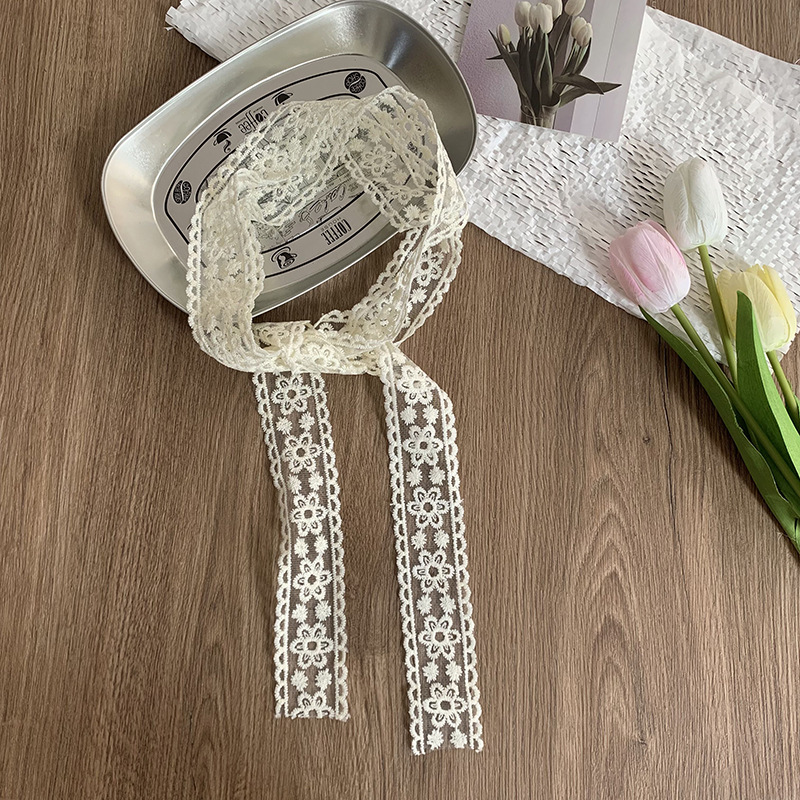 Pañuelo de seda de encaje, estilo de primavera y verano de alta calidad, cinta decorativa de todo fósforo, pañuelo para el cabello, cinturón multifuncional, bolsa de atar, cinta