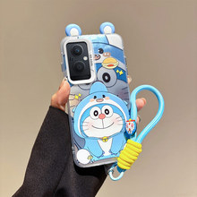 银边彩银适用OPPOA96卡通A74女生A55叮当猫A38新款手机壳A17K可爱