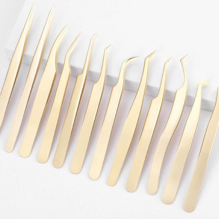 Tweezers for eyelashes, false eyelashes from pearl, eyelash curler
