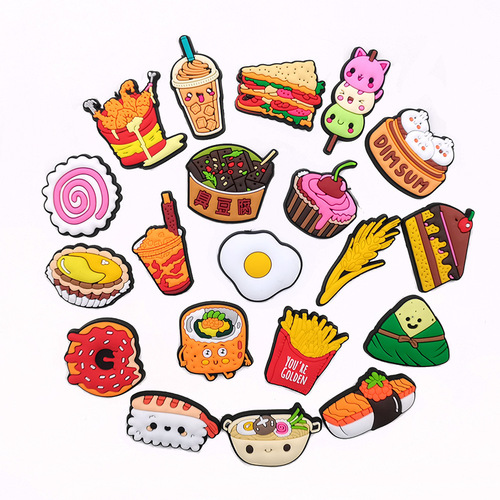 Cute cartoon food series shoe flower, Crocs shoe buckle, garden shoe decorative buckle croc