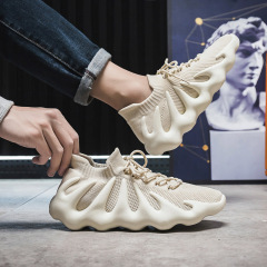 運動鞋女2024夏季新款八爪魚椰子鞋網面透氣飛織休閒鞋百搭襪子鞋