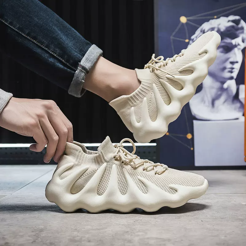 运动鞋女2024夏季新款八爪鱼椰子鞋网面透气飞织休闲鞋百搭袜子鞋