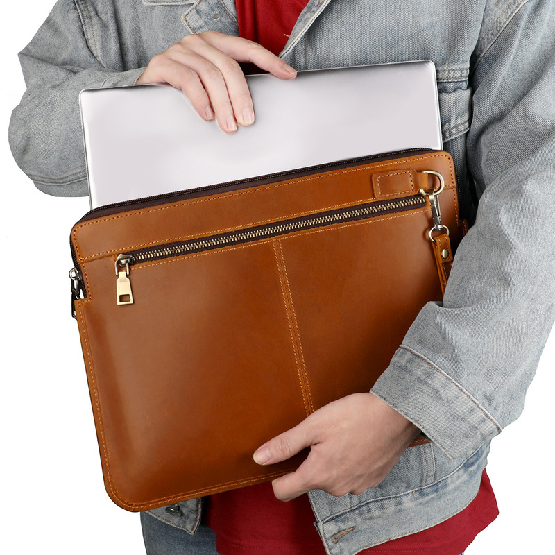Suitable for macbookpro15 Leather Protective Case Laptop Leather Case Business Official Document Computer Bag