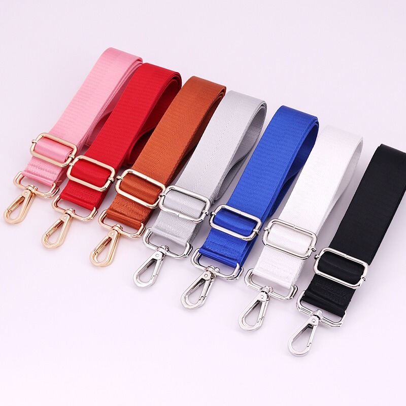 Cross-Border New 38mm Adjustable Shoulder Strap Nylon Pure Color Colorful Strap Widened Bag Strap Thickeneded Computer Backpack Strap