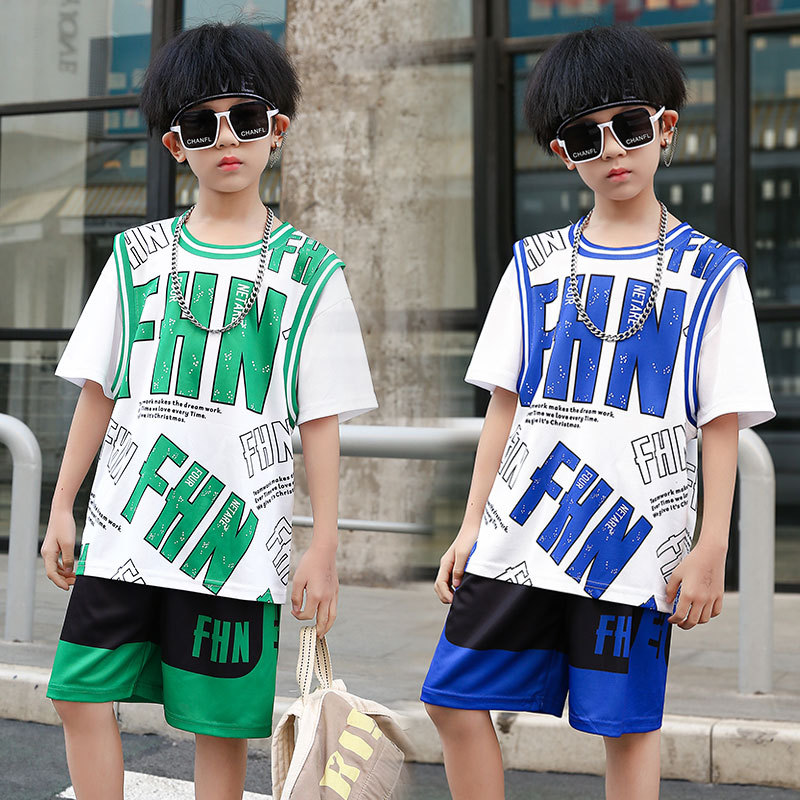 Summer Kidsren's Basketball Uniform Set for Boys 2025 New Primary School Students' Quick-Drying Sportswear Girls' Short-Sleeved Two-Piece Set
