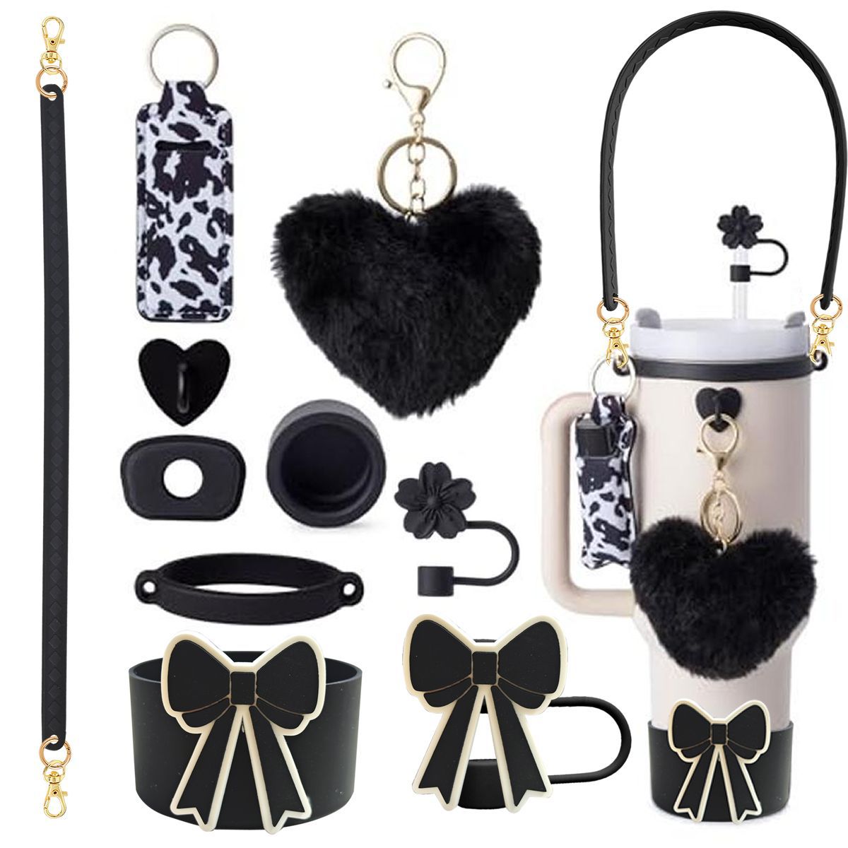 Accesorios de Amazon Stanley 40oz tejido corda de mano flor nudo gorra de paja cubierta taza colgante de pelo