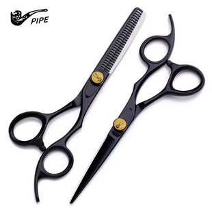 Fire Pipe Barber Scissors Hairstylist Professional Scissors Rose Gold Hair Salon Hairdressing Scissors Black Flat Scissors