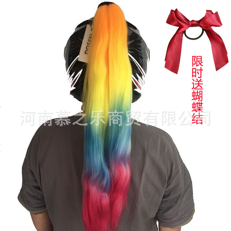 Auto Parts and Accessories | Motuoche Electric Vehicle Decoration - rainbow-four-color-ponytail-with-bow