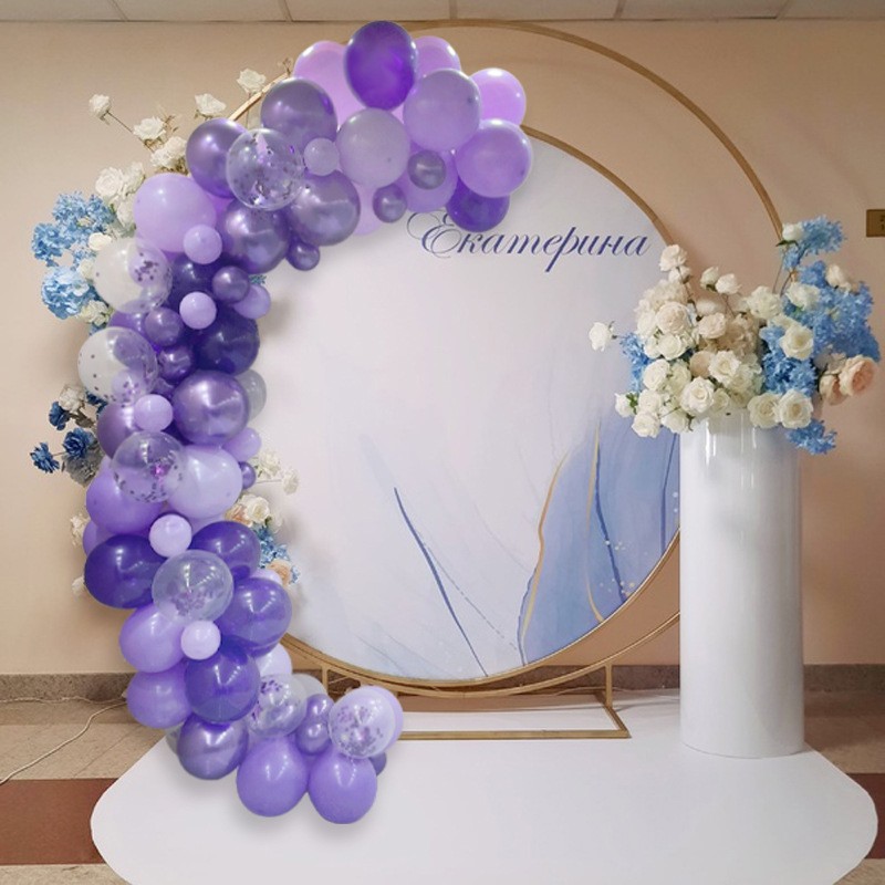 Meizhihai set de cumpleaños de globo púrpura decoración de la tienda combo globo de fondo pared de globo