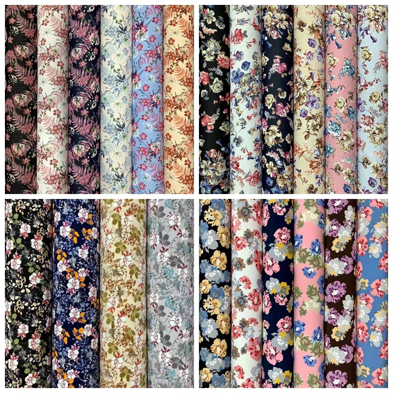 100D四面彈印花滌綸服裝布料布料 現貨供應 2021新花型
