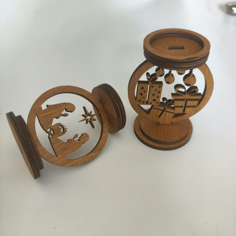 亚马逊跨境新款斋节蜡烛台摆件派对装饰中东城堡木质烛台立体摆件|undefined