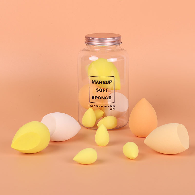 (Excelente A) Botella a la deriva, maquillaje de belleza, huevo seco y húmedo, sin polvo, maquillaje de huevo, esponja, conjunto de soplo de polvo, huevo de maquillaje